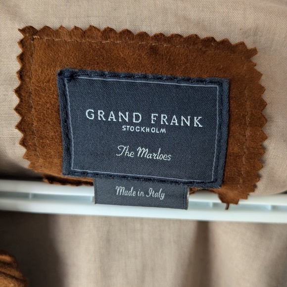 Cognac suede leather jacket Grand Frank "Marloes" M - Picture 6 of 8